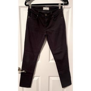 Free people size 27 black denim capri pants